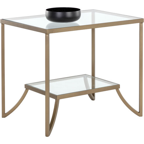 Kessler 28 X 24 inch Clear / Antique Gold Side Table